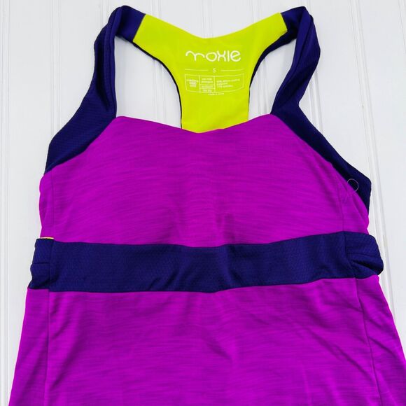 Moxie Shirt Womans Small Purple Cycling Athletic Sweetheart Solid Racerback - Picture 2 of 7